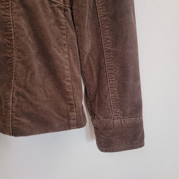 Mossimo Utility Brown Jacket Small Brush Corduroy Y2K Double Breasted Chore Coat - Picture 12 of 15